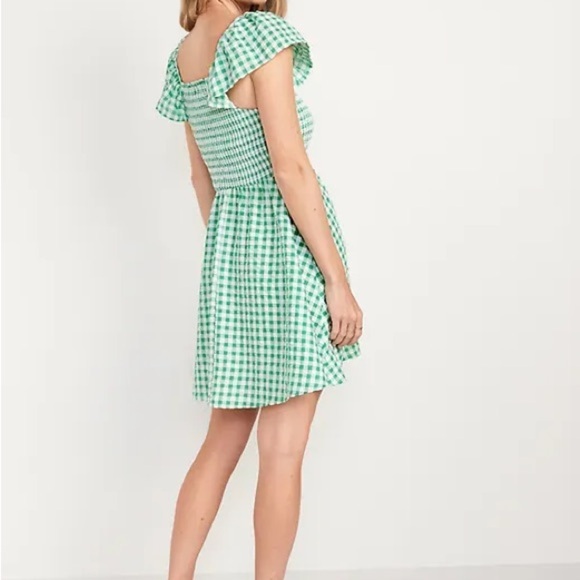 Old Navy green gingham fit and flare dress XL - Picture 2 of 9